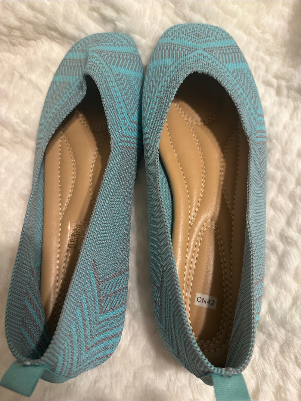 Women’s Teal Knit Ballet Flats - Lightweight Comfort
